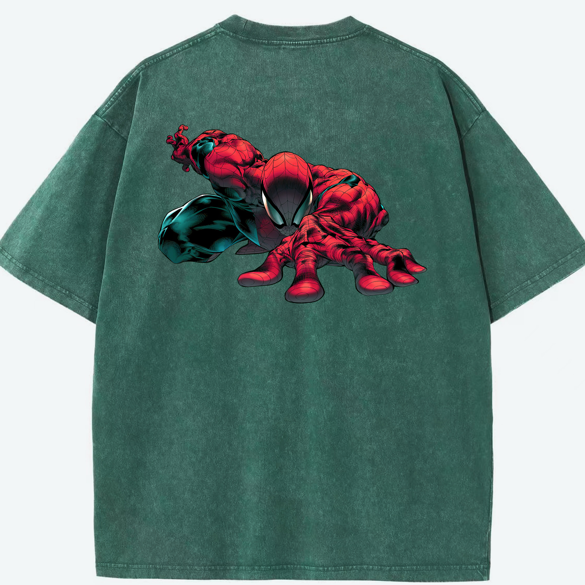 （画像用） Spider Man スパイダーマン 綿100% ヴィンテージ風 半袖Tシャツ（背面プリント）